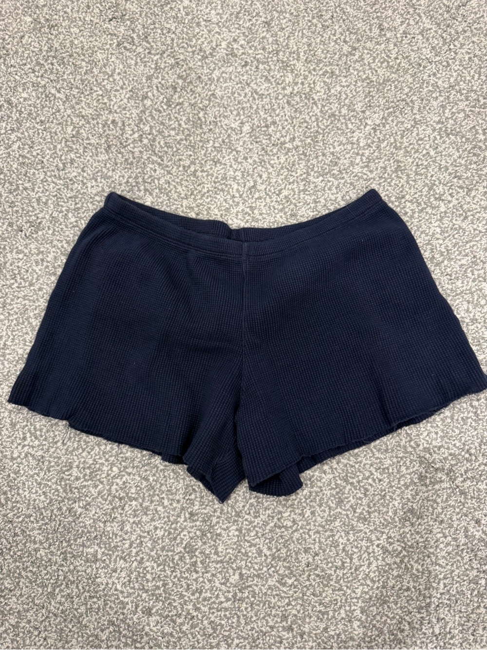 Brandy Melville Navy Ribbed High-Waist Knit Shorts